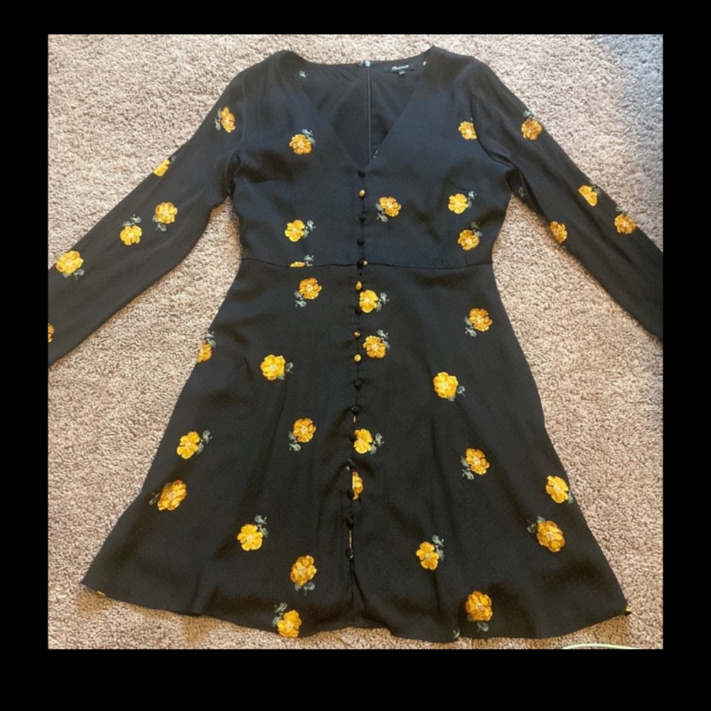 🌼Madewell silky floral dress size small